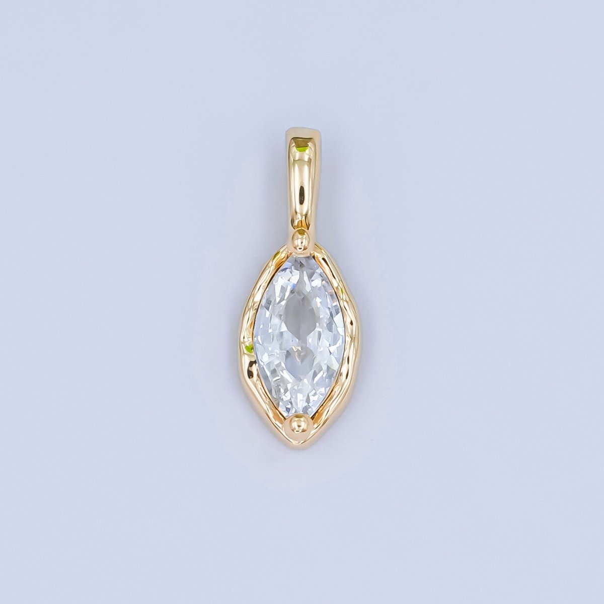 24K Gold Filled Marquise CZ Molten Bezel Pendant | AA1472 - AA1477 - DLUXCA