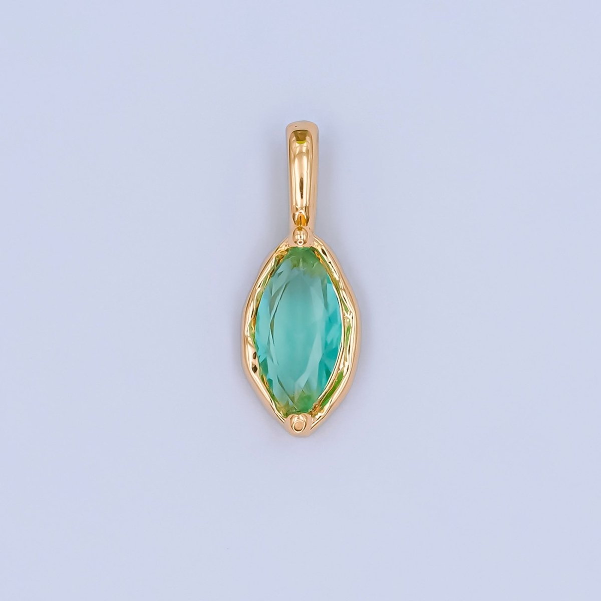 24K Gold Filled Marquise CZ Molten Bezel Pendant | AA1472 - AA1477 - DLUXCA