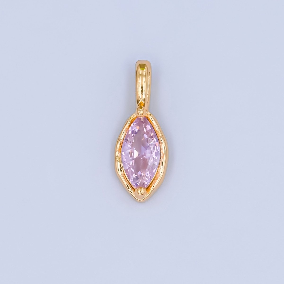 24K Gold Filled Marquise CZ Molten Bezel Pendant | AA1472 - AA1477 - DLUXCA