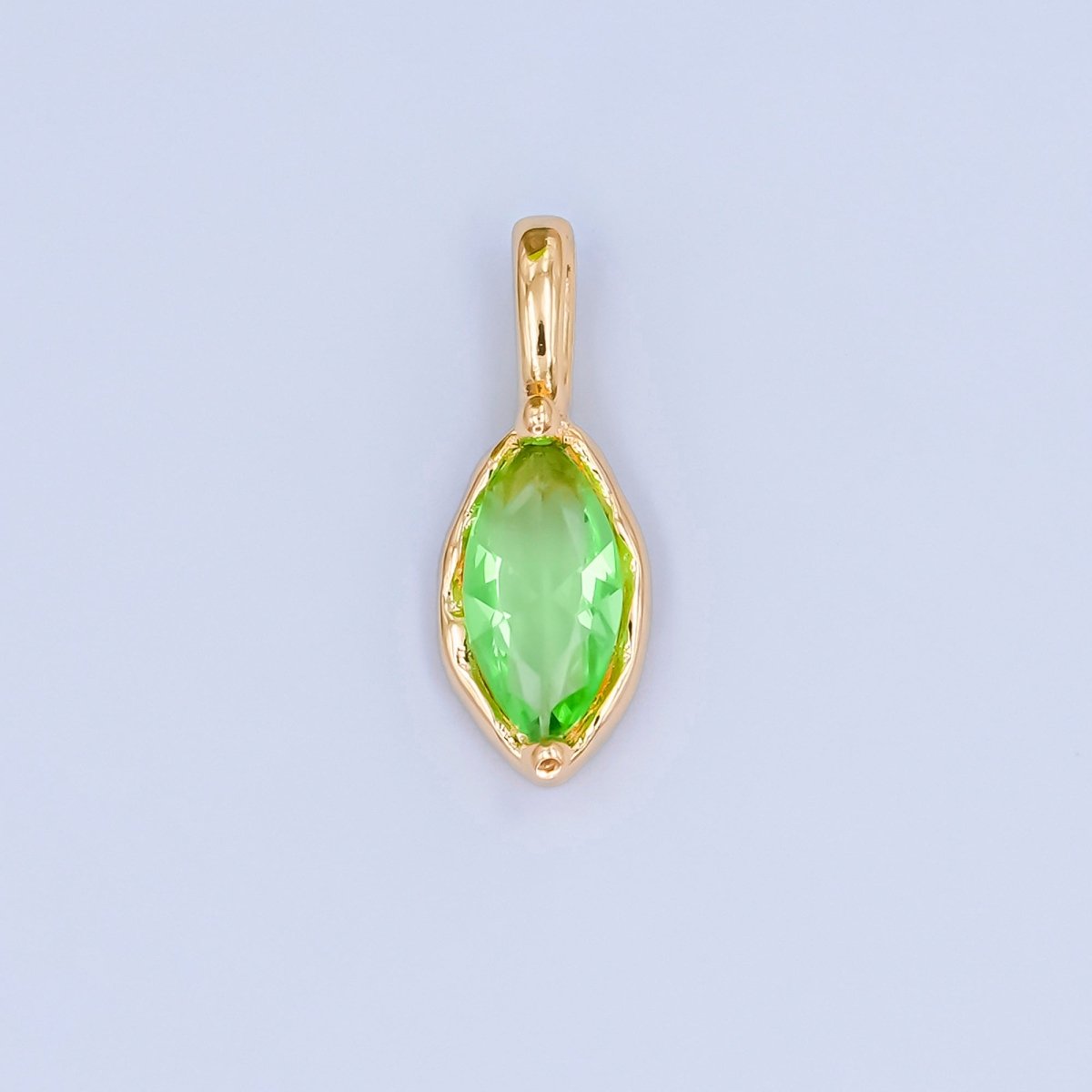 24K Gold Filled Marquise CZ Molten Bezel Pendant | AA1472 - AA1477 - DLUXCA