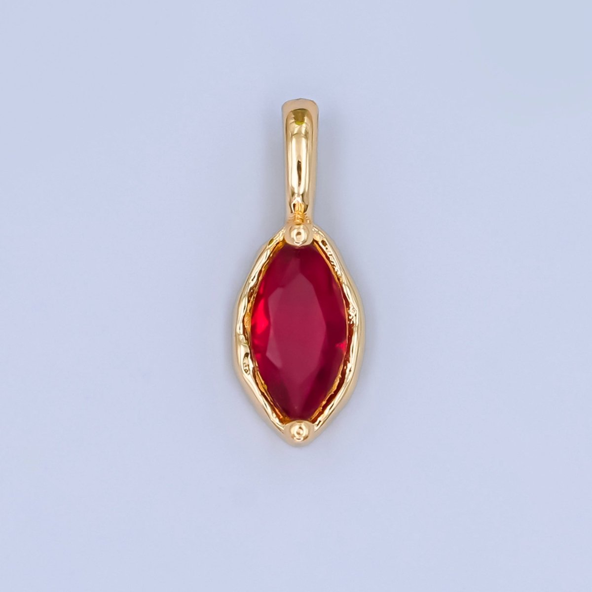 24K Gold Filled Marquise CZ Molten Bezel Pendant | AA1472 - AA1477 - DLUXCA