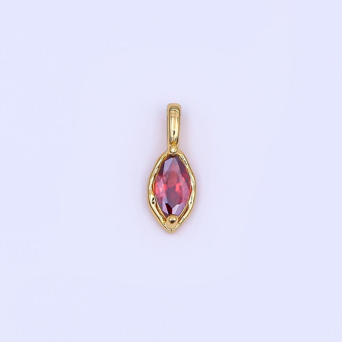 24K Gold Filled Marquise CZ Molten Bezel Pendant in Gold & Silver | AH433 - AH435 - DLUXCA