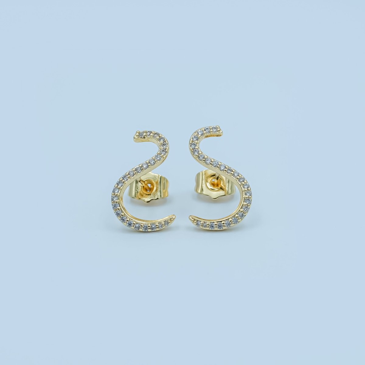 24K Gold Filled Micro Paved CZ Cartilage Stud Earrings Set in Gold & Silver | AE836 AE838 - DLUXCA