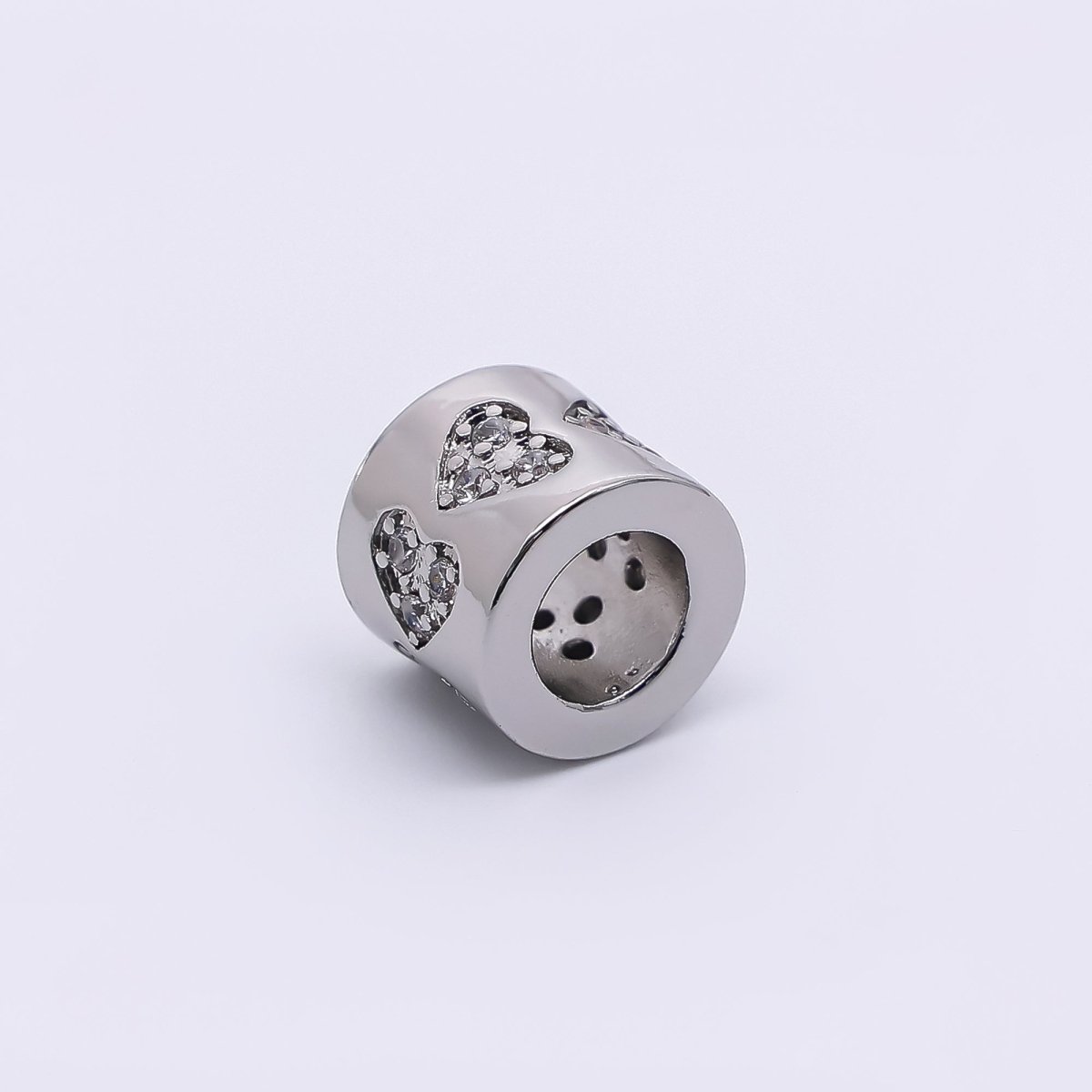 24K Gold Filled Micro Paved CZ Lover - Loop with Large Hole Bead Spacer | B - 071 - DLUXCA