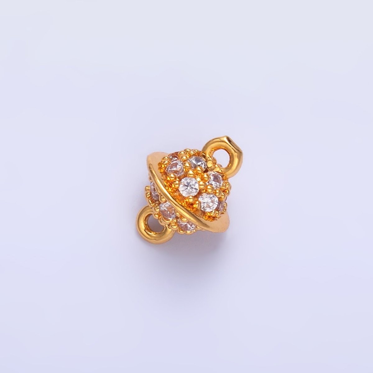 24K Gold Filled Micro Paved CZ Round Ball Connector | Y009 - DLUXCA