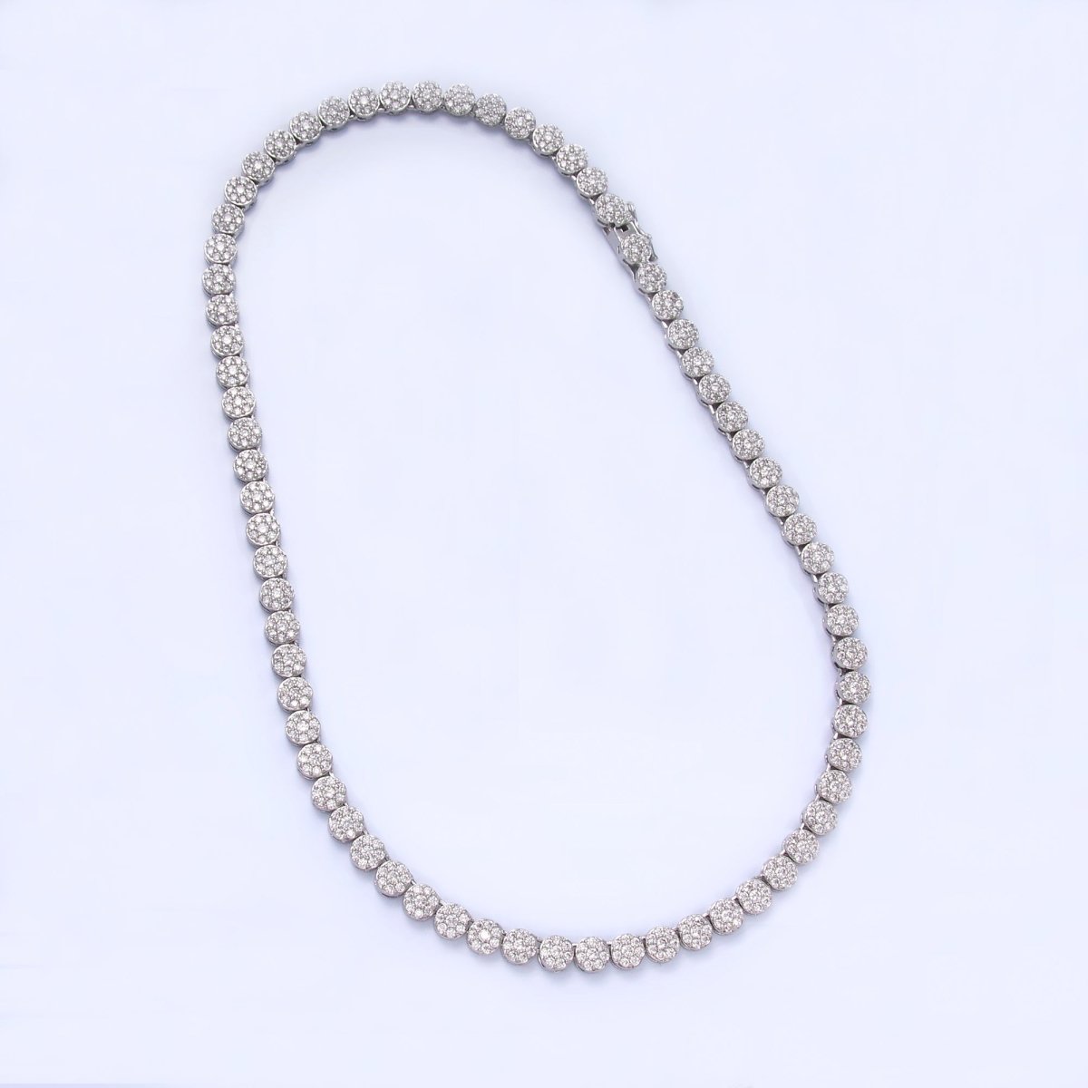 24K Gold Filled Micro Paved CZ Round Tennis Chain 16 Inch Necklace in Gold & Silver | WA - 3030 WA - 3031 - DLUXCA