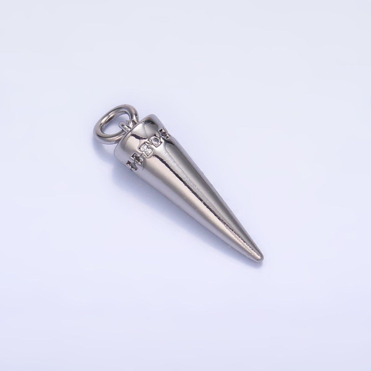 24K Gold Filled Micro Paved CZ Spike Charm in Gold & Silver | W881 - DLUXCA