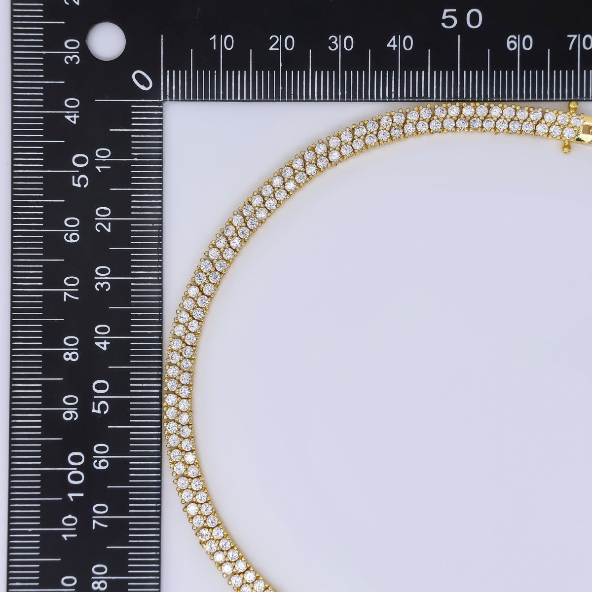 24K Gold Filled Micro Paved CZ Two - Layered Classic Tennis Bracelet | WA - 3234 - DLUXCA