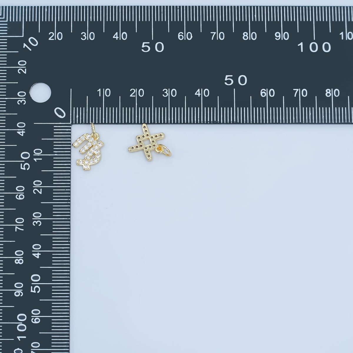 24K Gold Filled Micro Paved CZ Zodiac Sign Charm | A1313 - A1318 - DLUXCA