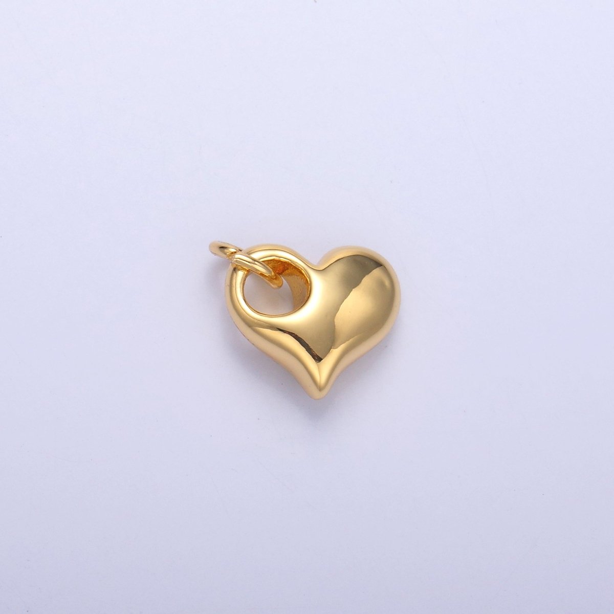 24K Gold Filled Mini Chubby Heart Minimalist Charm in Gold & Silver | N003 - DLUXCA