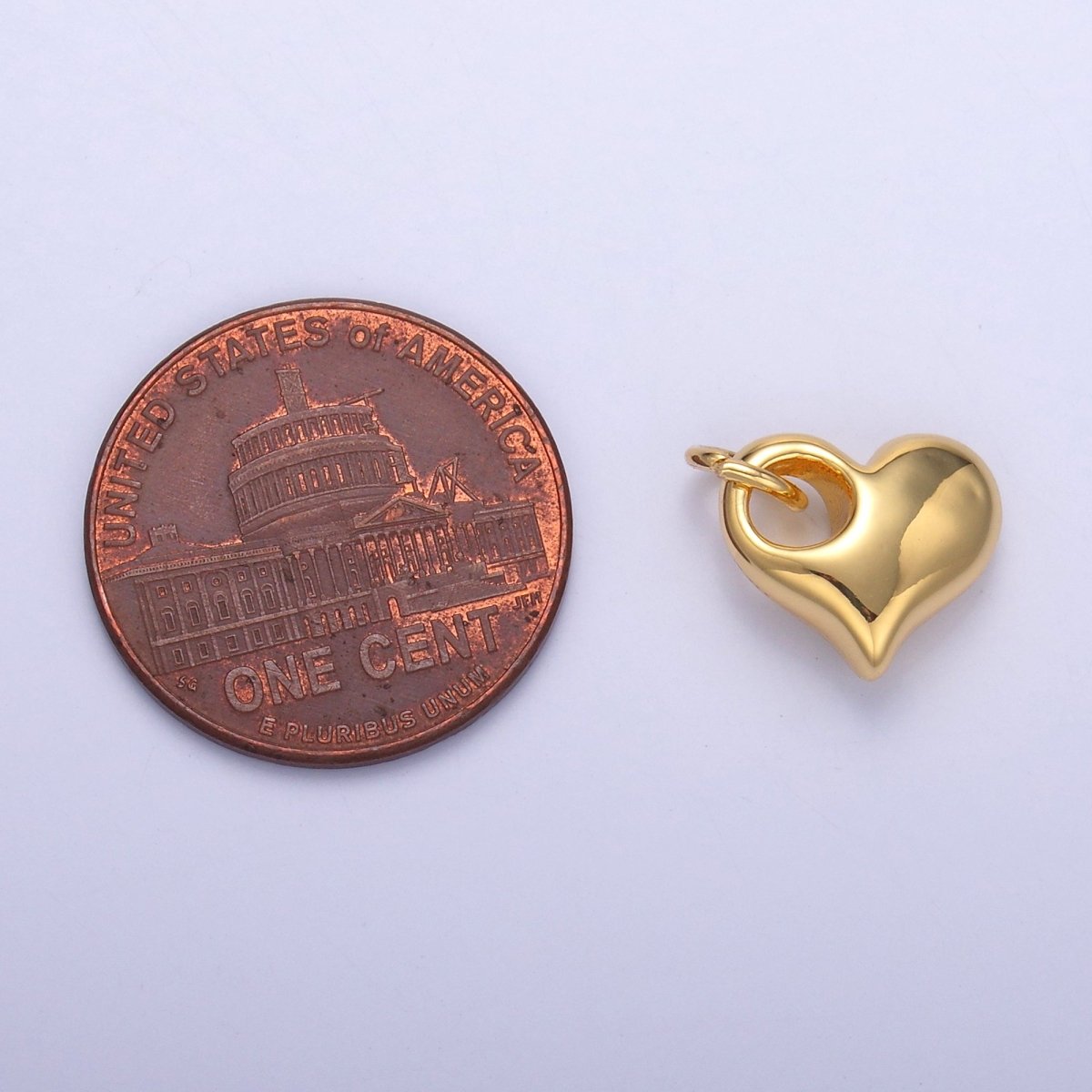 24K Gold Filled Mini Chubby Heart Minimalist Charm in Gold & Silver | N003 - DLUXCA