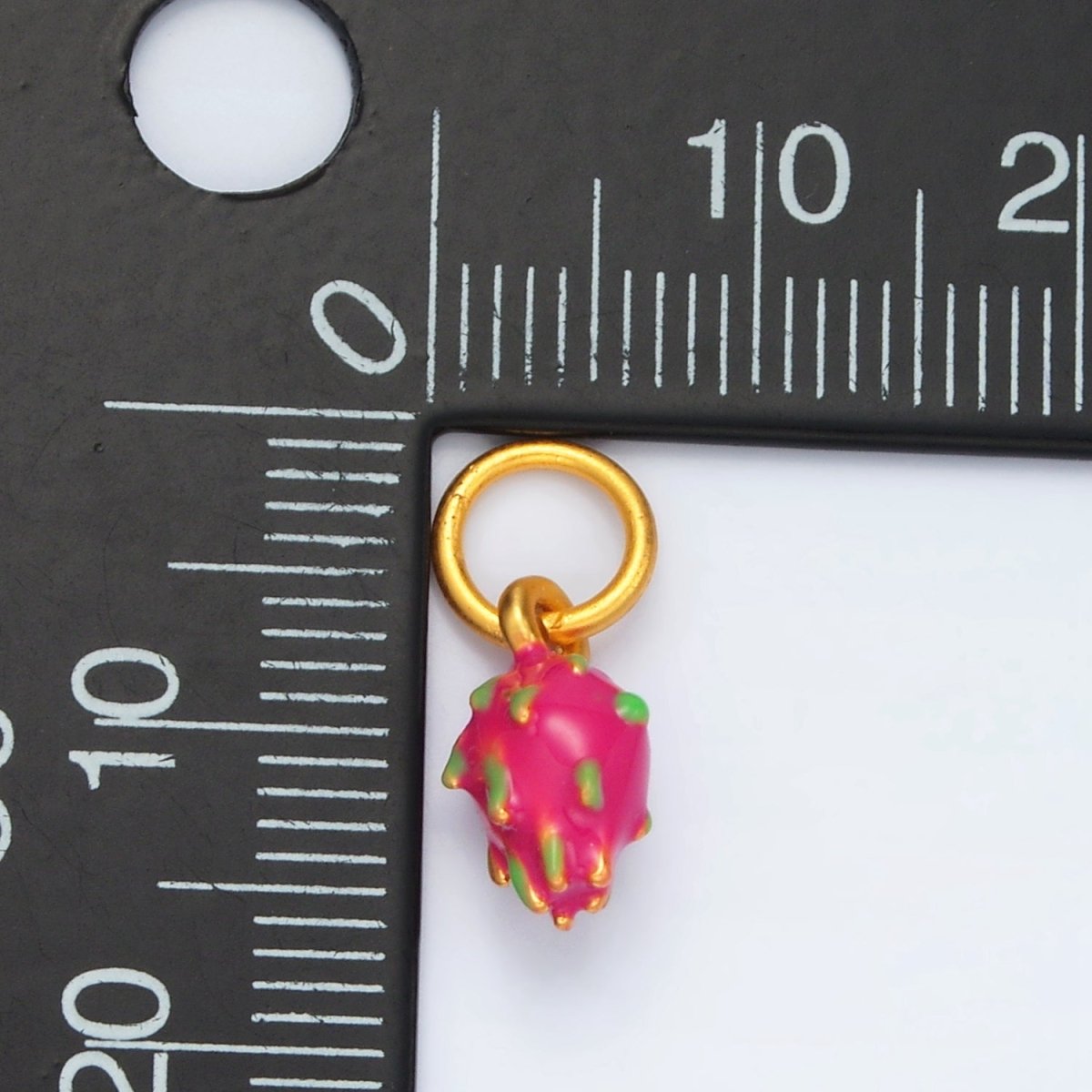 24K Gold Filled Mini Fuchsia Dragon Fruit Charm | AG - 920 - DLUXCA