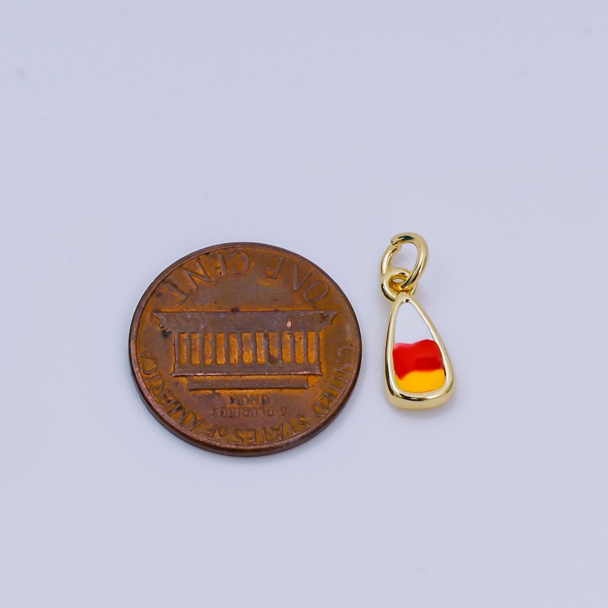 24K Gold Filled Mini Halloween Candy Corn Charm | AJ - 328 - DLUXCA