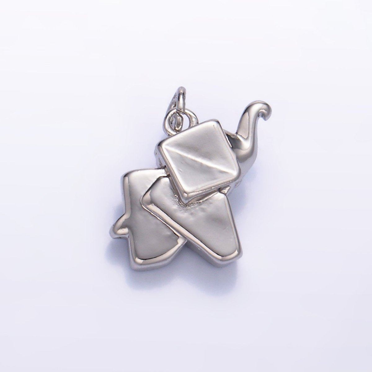 24K Gold Filled Mini Origami Elephant Animal 3D Multidimensional Charm in Gold & Silver | W245 - DLUXCA