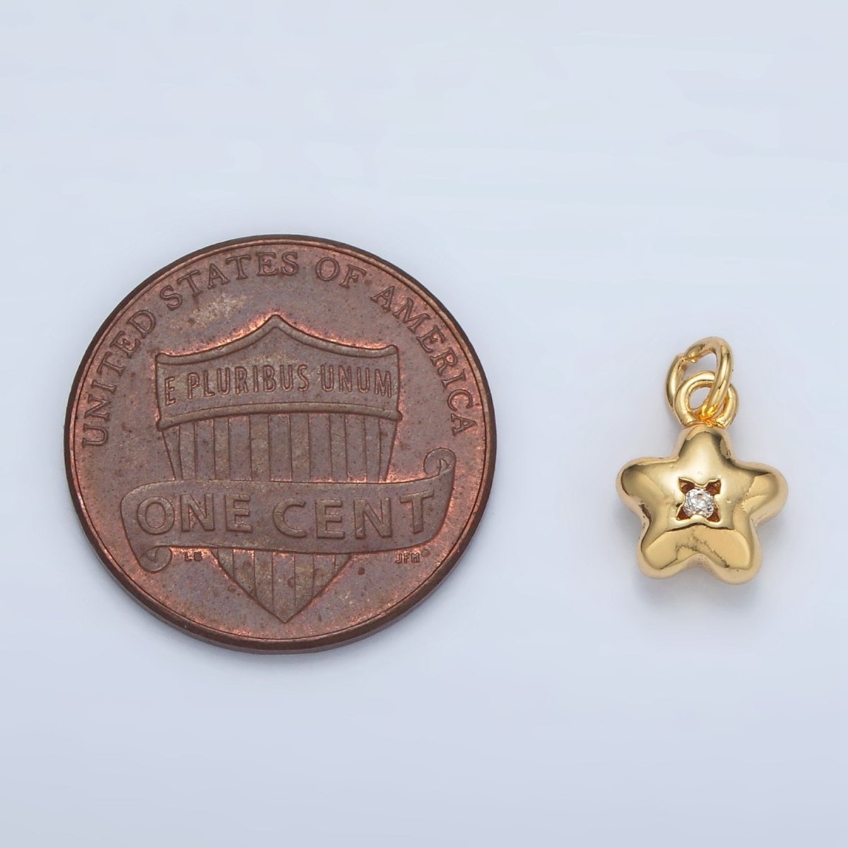 24K Gold Filled Mini Puffed CZ Daisy Flower Charm | AC169 - DLUXCA