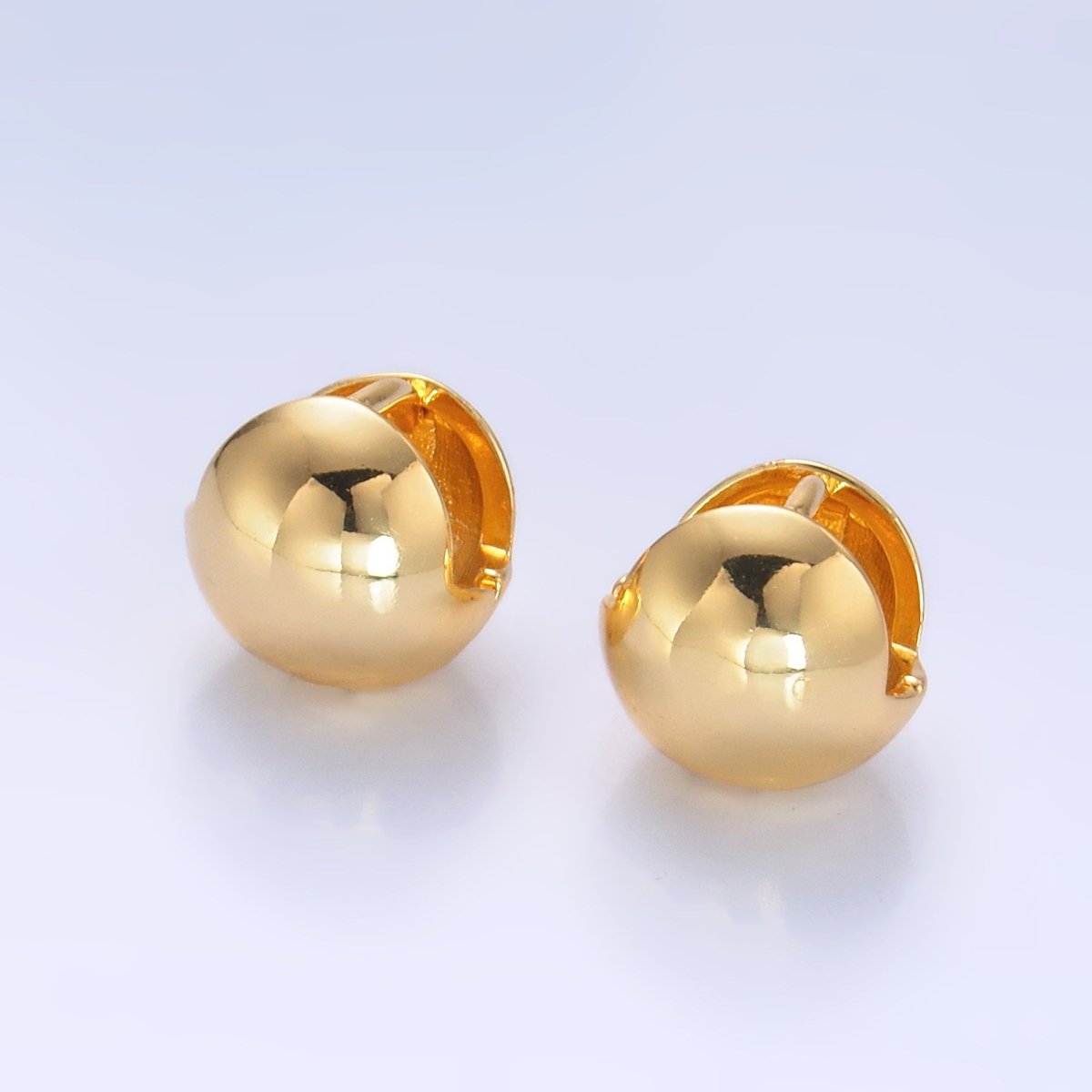 24K Gold Filled Minimalist Ball Round Cartilage Huggie Earrings in Gold & Silver | AB547 AB1047 - DLUXCA
