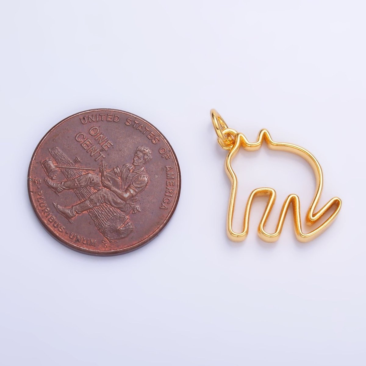 24K Gold Filled Minimalist Cat Outline Charm in Gold & Silver | M622 - DLUXCA