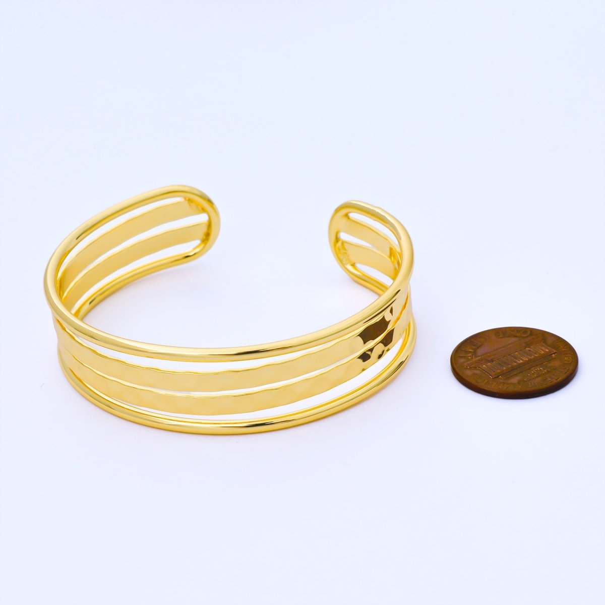 24K Gold Filled Minimalist Cuff Band Bangle Bracelet | WA - 3895 - DLUXCA