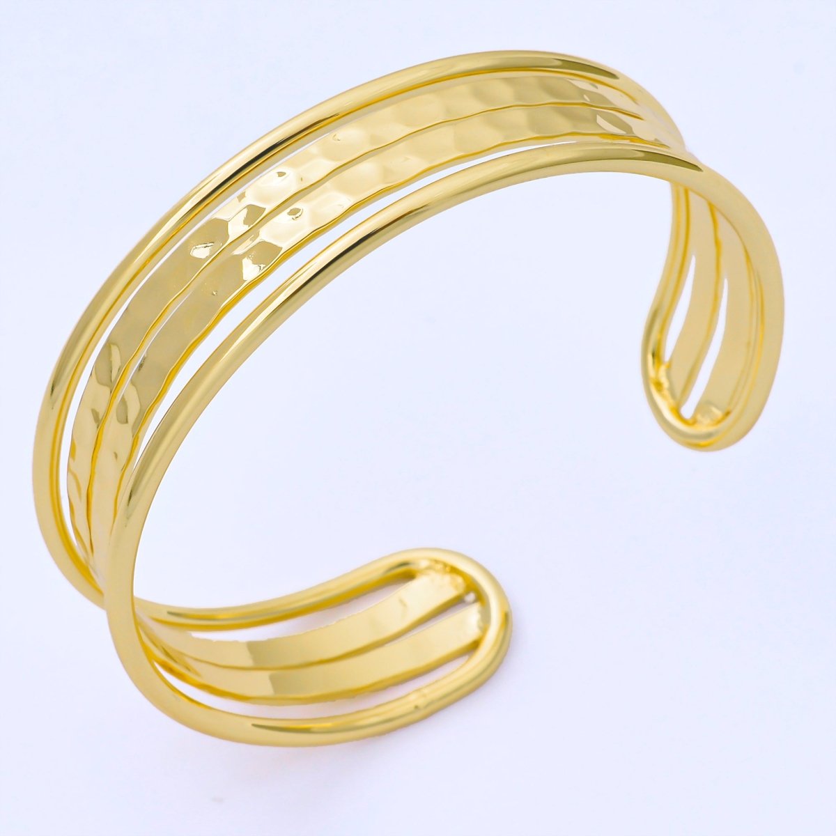 24K Gold Filled Minimalist Cuff Band Bangle Bracelet | WA - 3895 - DLUXCA