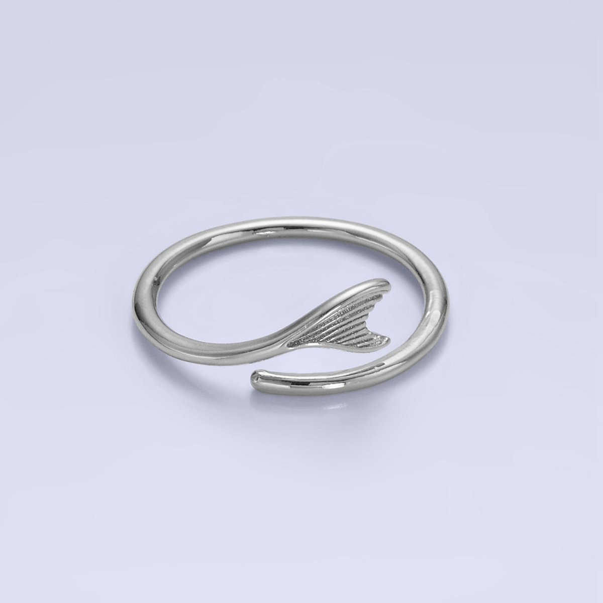 24K Gold Filled Minimalist Fish Tail Ring | O1262 - DLUXCA