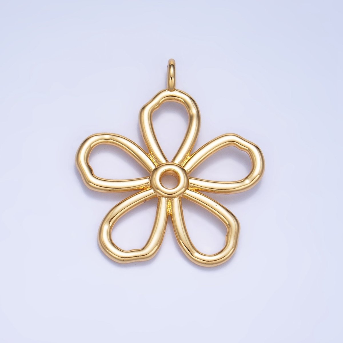 24K Gold Filled Minimalist Flower Pendant in Gold & Silver | AG947 - DLUXCA