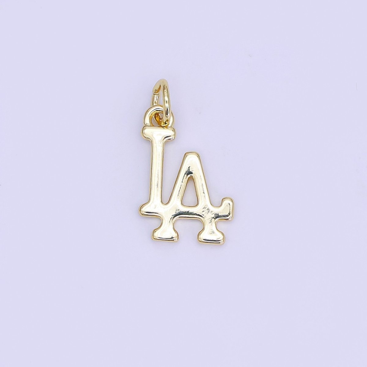 24K Gold Filled Minimalist "LA" Los Angeles City Charm in Gold & Silver | N059 - DLUXCA