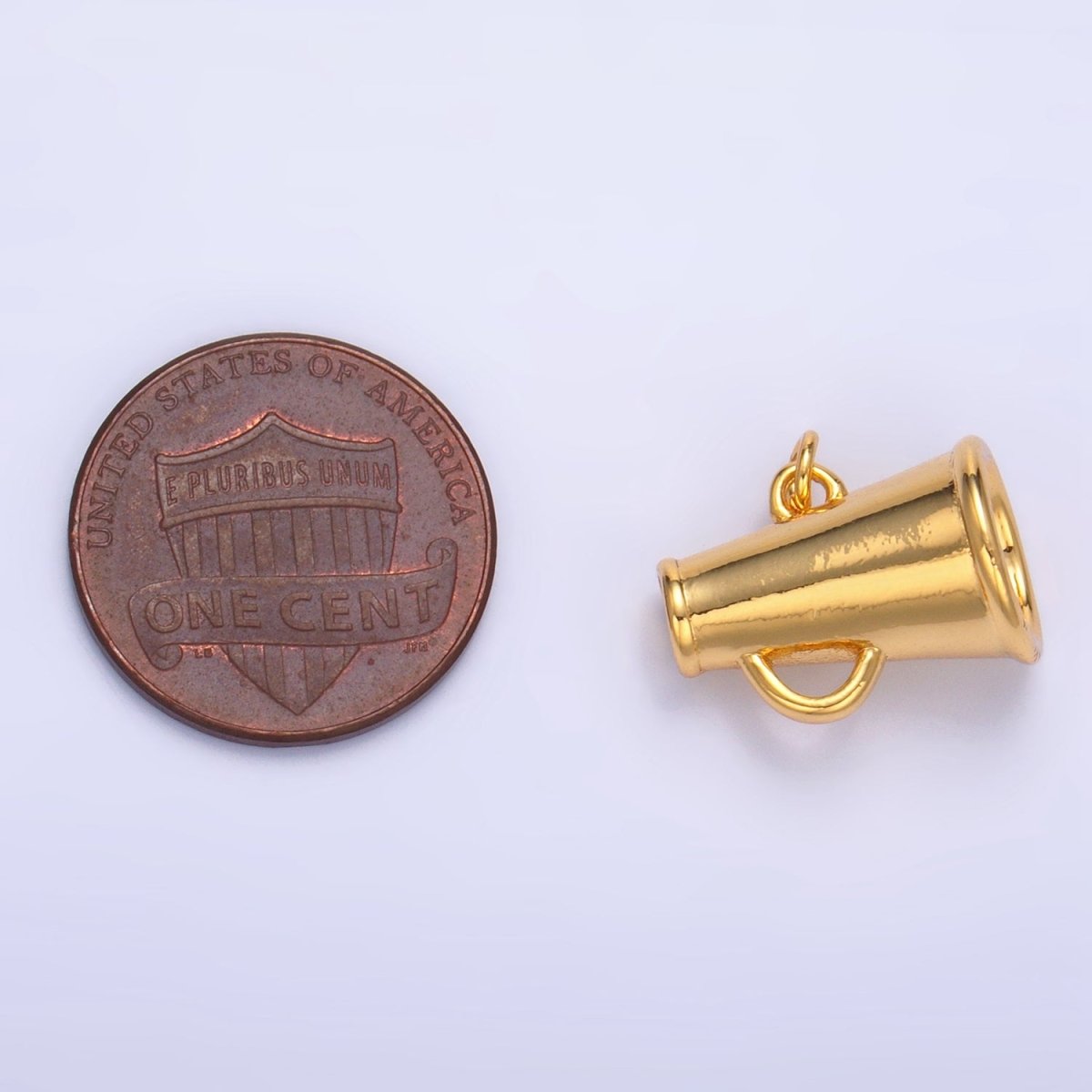 24K Gold Filled Minimalist Megaphone 3D Multidimensional Charm | E654 - DLUXCA