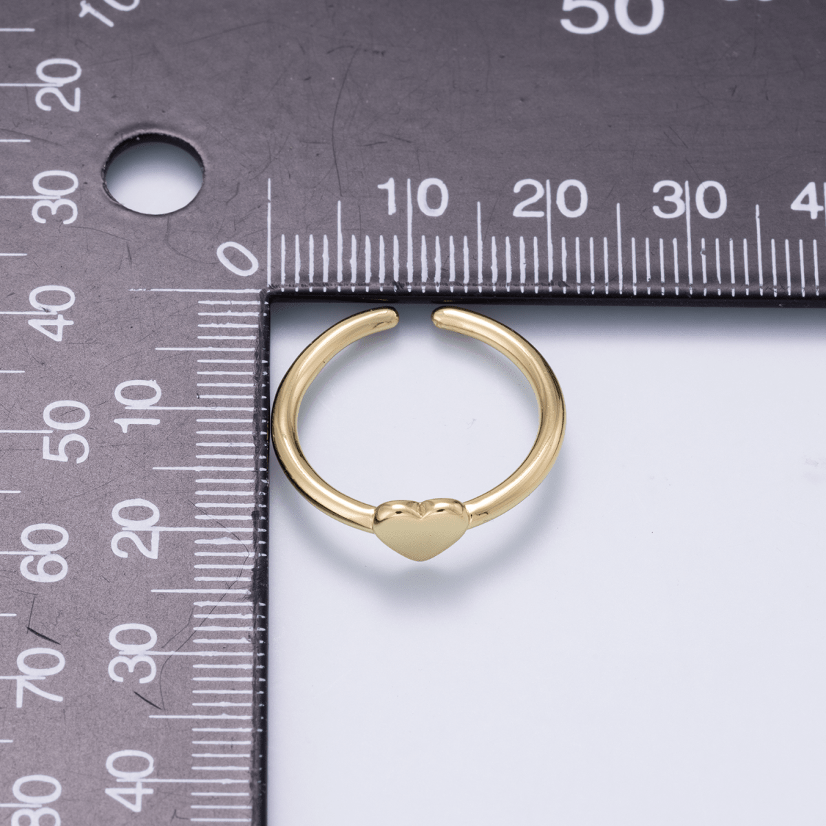 24K Gold Filled Minimalist Mini Heart Ring | Ring-00288 - DLUXCA
