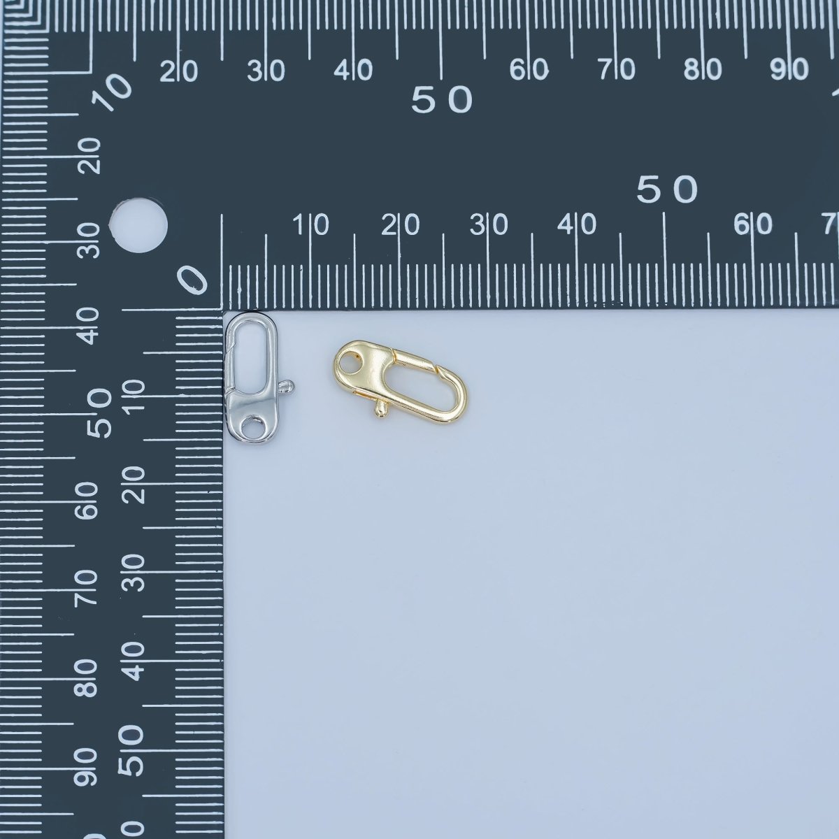 24K Gold Filled Minimalist Oblong Lobster Clasps Finding in Gold & Silver | Z1101 - DLUXCA