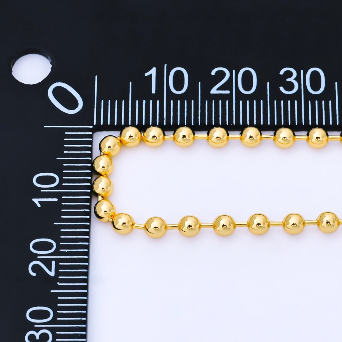 24K Gold Filled Minimalist Round Ball Link Beaded Chain 7 Inch Bracelet | WA - 1693 - DLUXCA