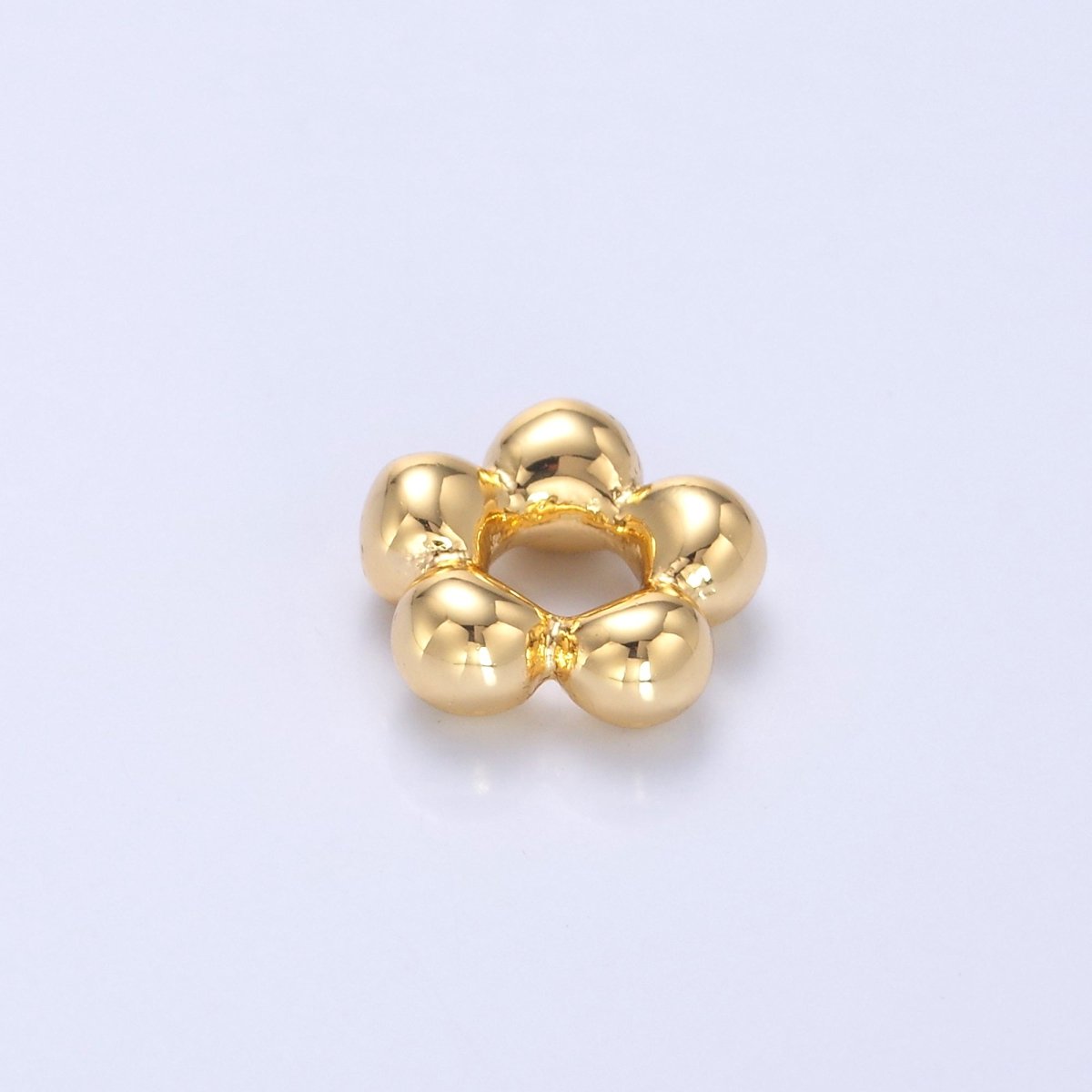 24K Gold Filled Minimalist Round Rhondelle Bead in Gold & Silver | B642 - DLUXCA