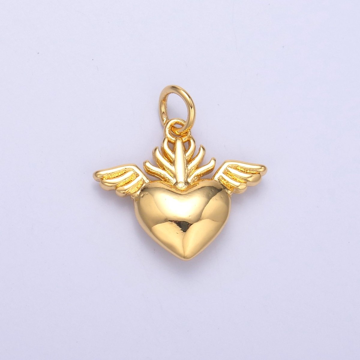 24K Gold Filled Minimalist Sacred Heart Charm in Gold & Silver | N008 - DLUXCA