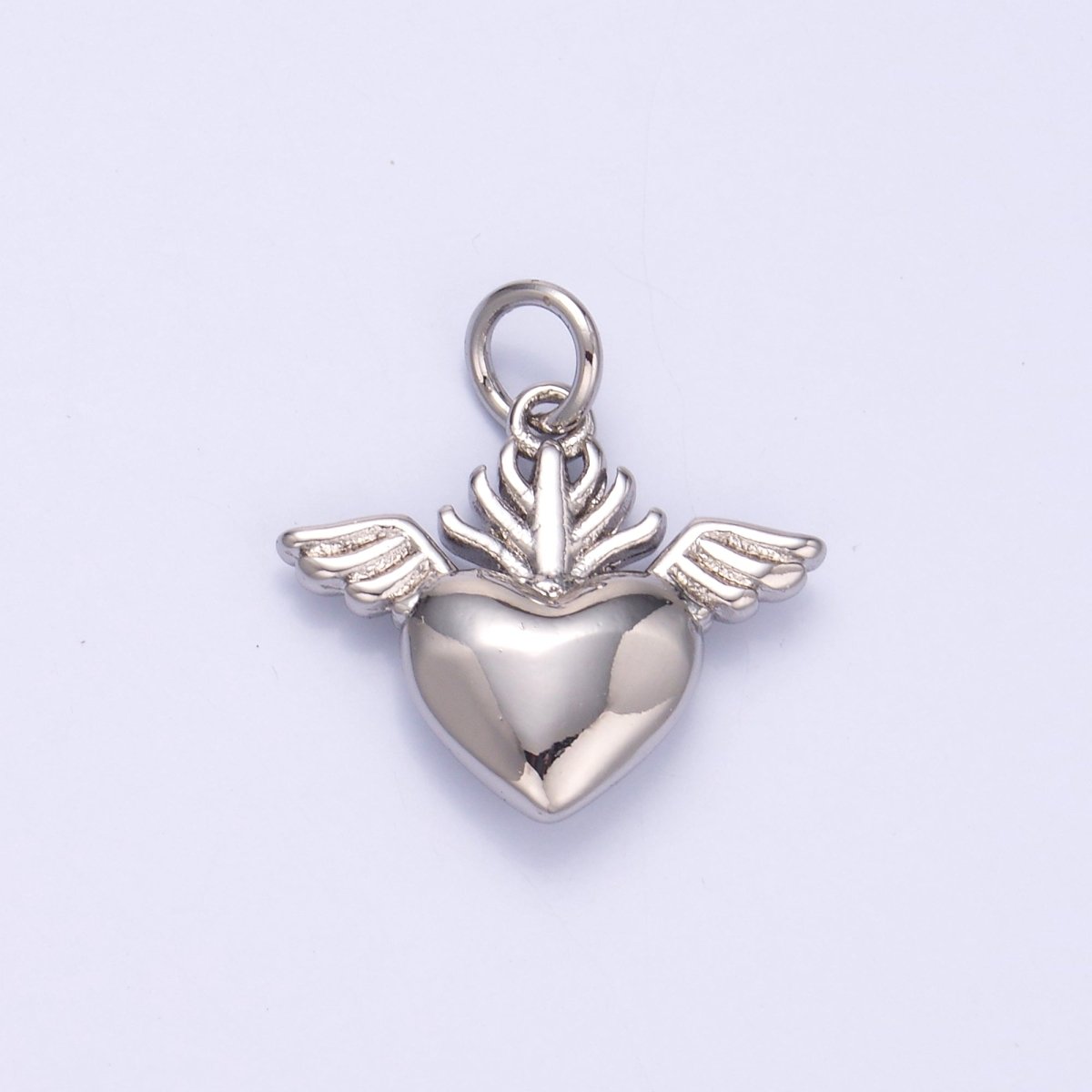 24K Gold Filled Minimalist Sacred Heart Charm in Gold & Silver | N008 - DLUXCA