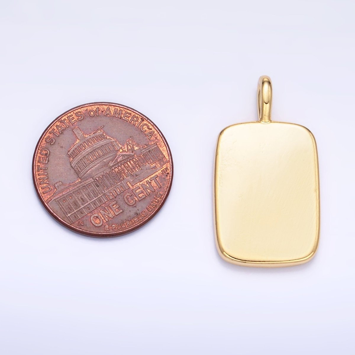 24K Gold Filled Minimalist Tag Bar Pendant | AA1457 - DLUXCA