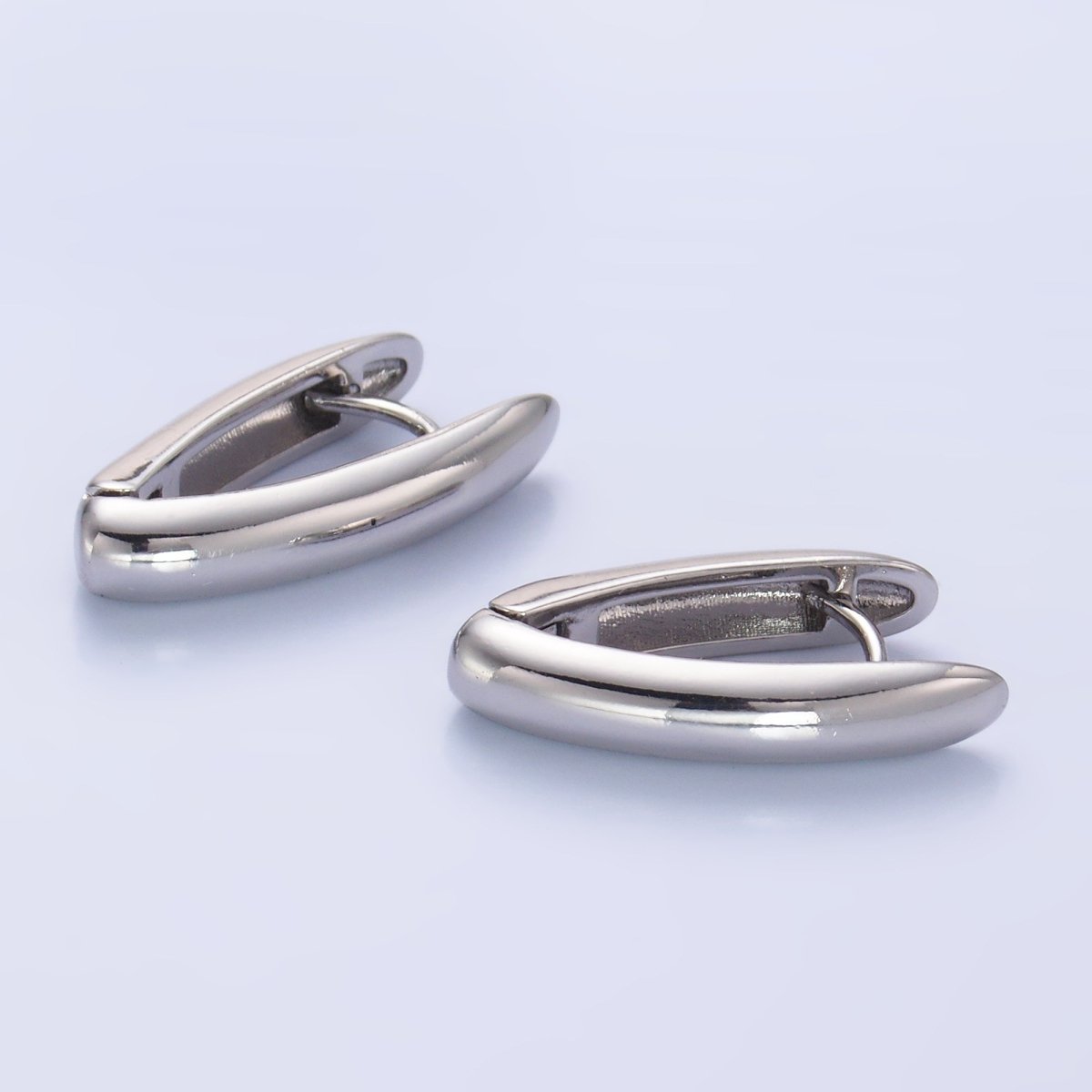 24K Gold Filled Minimalist V - Shaped Hoop Earrings in Gold & Silver | AB681 AB682 - DLUXCA