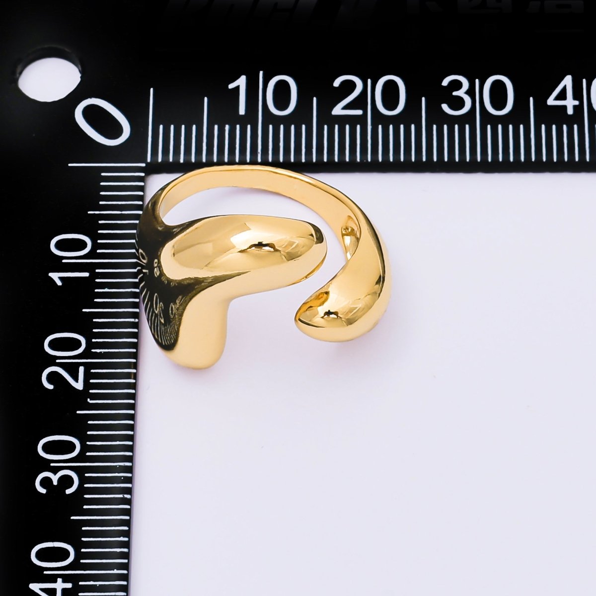 24K Gold Filled Molten Gold Modern Wrap Ring | O218 - DLUXCA