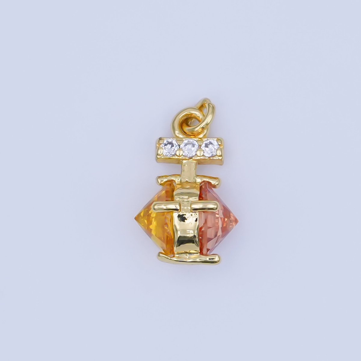 24K Gold Filled Multicolor CZ Edged Geometric Charm | AF443 AF444 - DLUXCA
