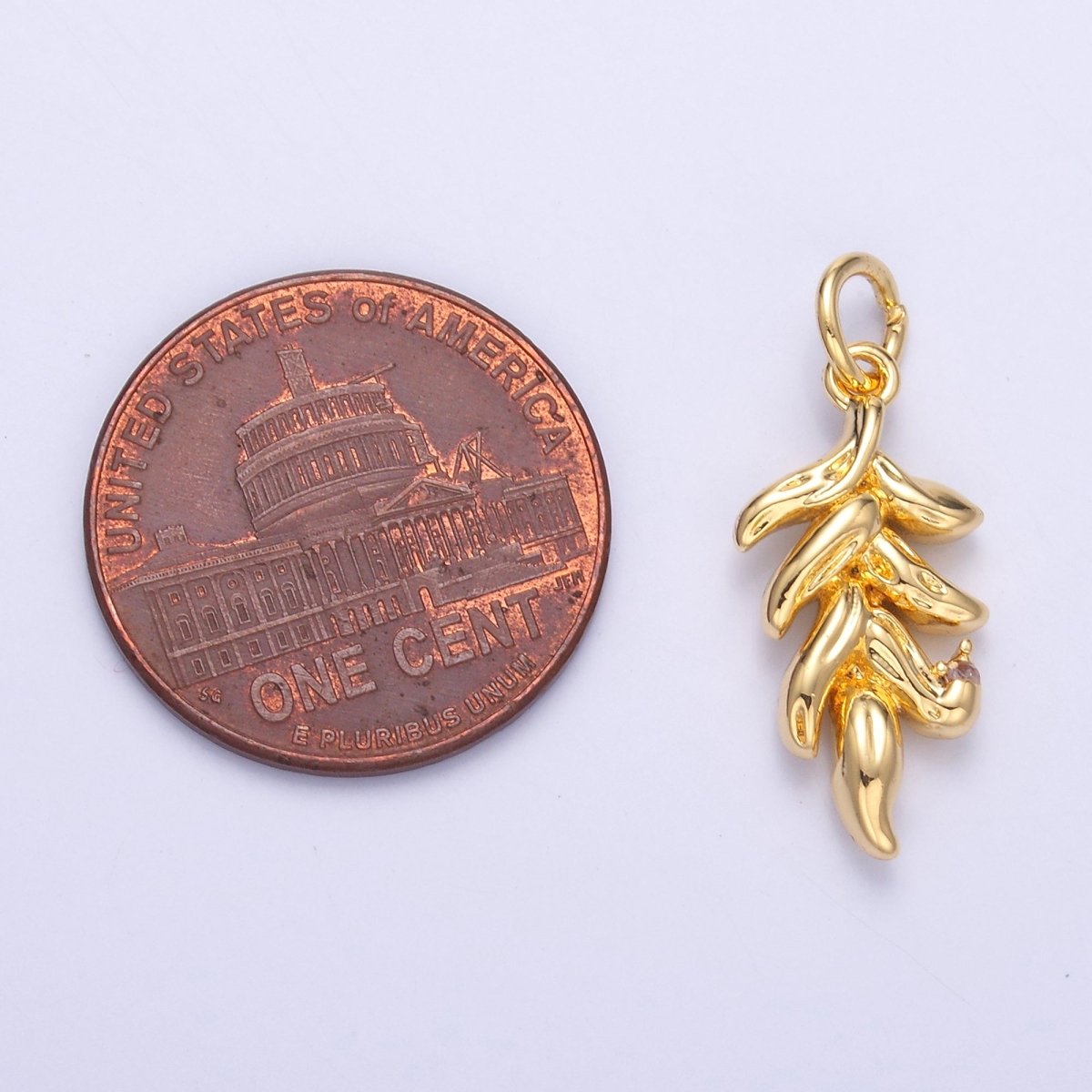 24K Gold Filled Multidimensional 3D Nature Leaf Charm in Gold & Silver | N022 - DLUXCA