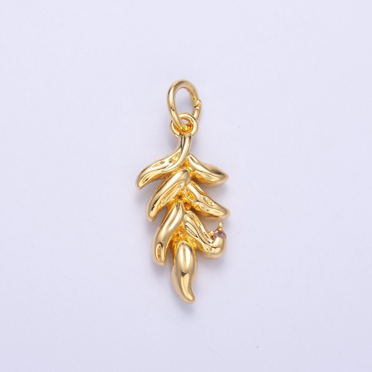 24K Gold Filled Multidimensional 3D Nature Leaf Charm in Gold & Silver | N022 - DLUXCA