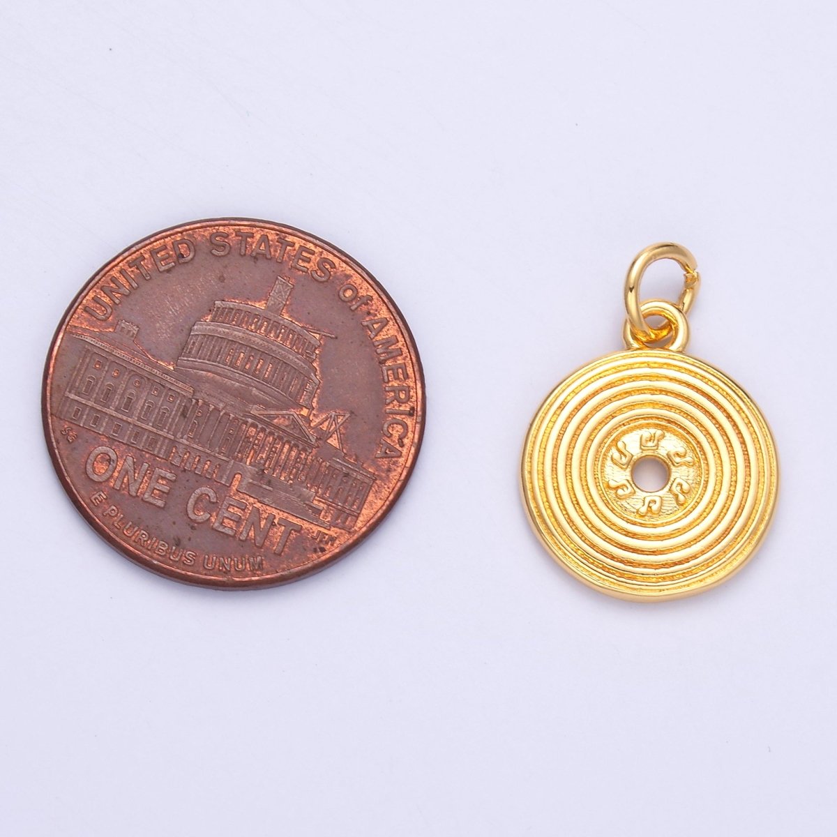 24K Gold Filled Music Vinyl Record Album Charm in Gold & Silver | N055 - DLUXCA