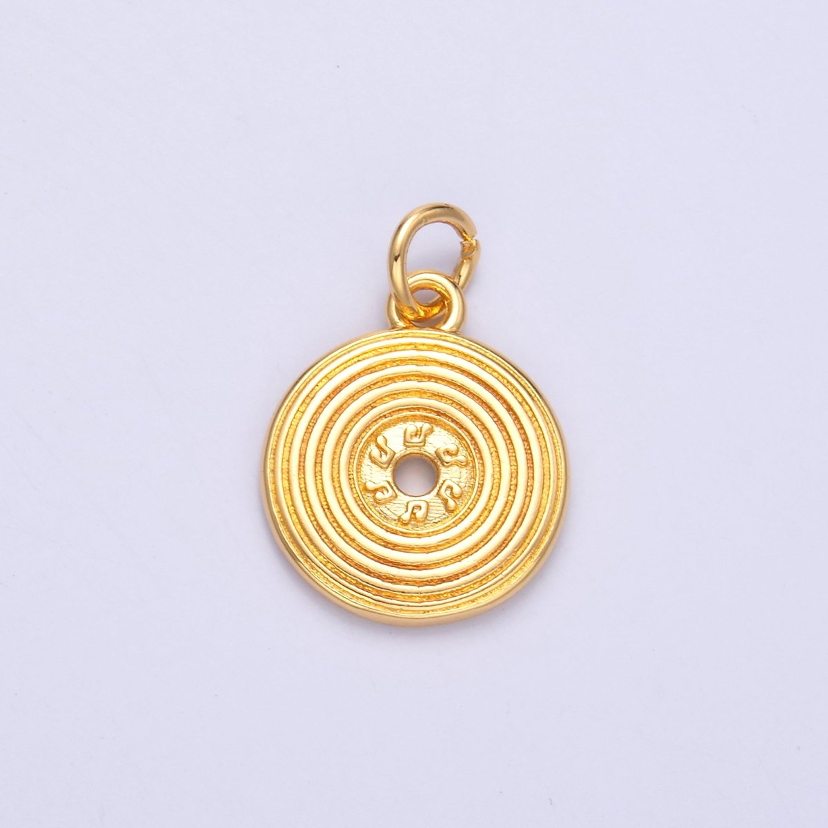 24K Gold Filled Music Vinyl Record Album Charm in Gold & Silver | N055 - DLUXCA