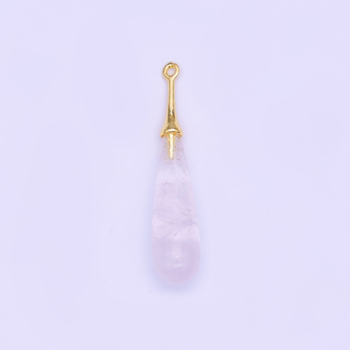24K Gold Filled Natural Gemstone Teardrop Drop Pendant | N125 - N129 - DLUXCA