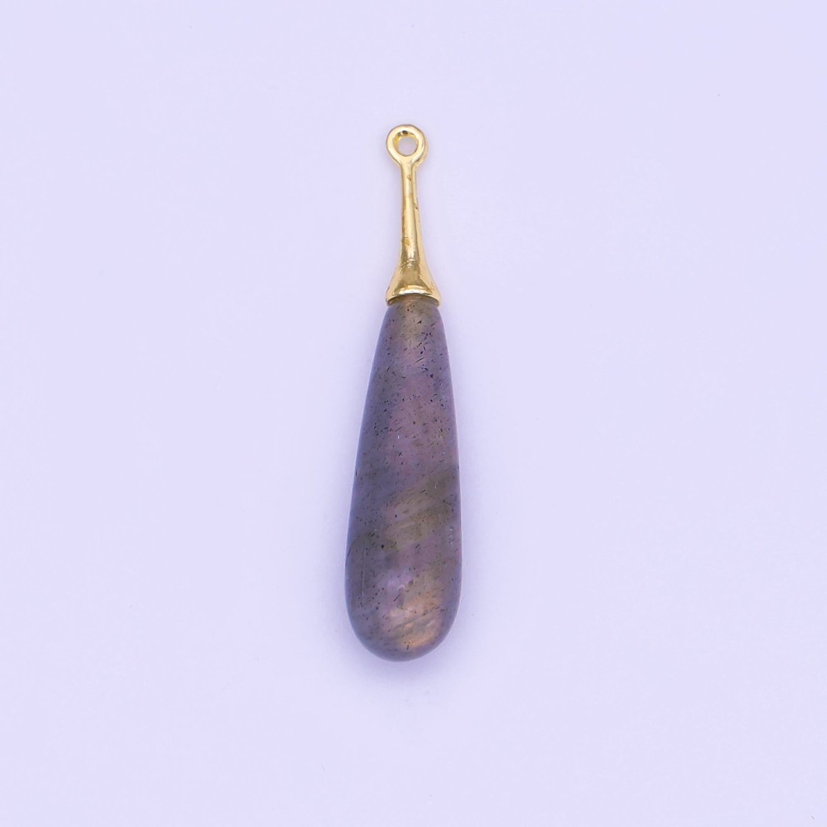 24K Gold Filled Natural Gemstone Teardrop Drop Pendant | N125 - N129 - DLUXCA