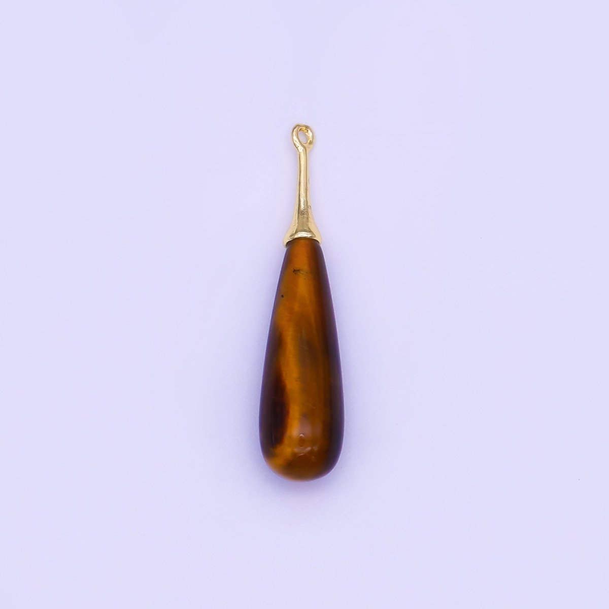 24K Gold Filled Natural Gemstone Teardrop Drop Pendant | N125 - N129 - DLUXCA