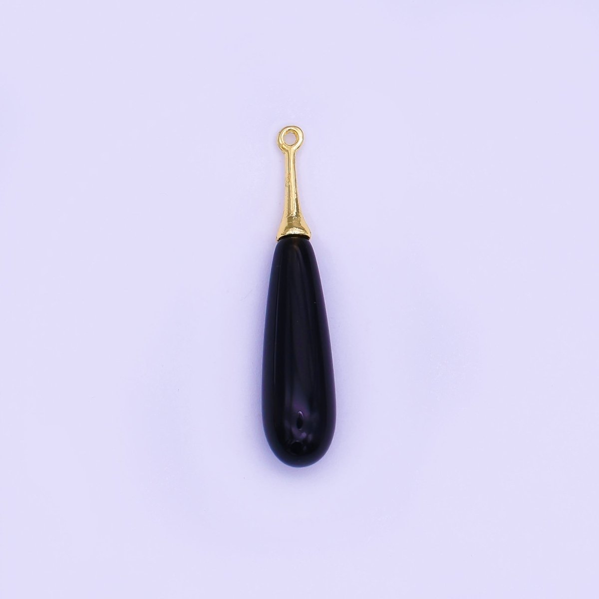 24K Gold Filled Natural Gemstone Teardrop Drop Pendant | N125 - N129 - DLUXCA