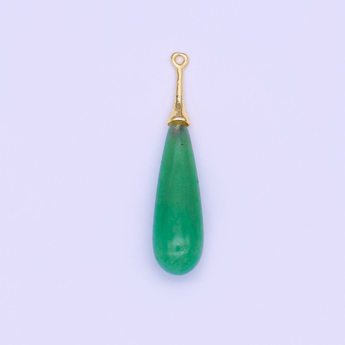 24K Gold Filled Natural Gemstone Teardrop Drop Pendant | N125 - N129 - DLUXCA