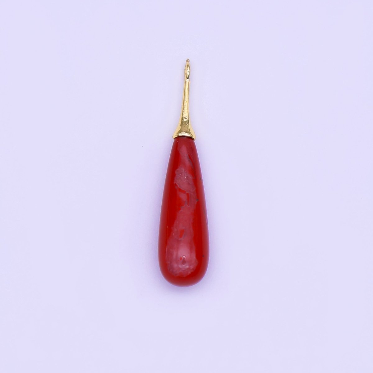 24K Gold Filled Natural Gemstone Teardrop Drop Pendant | N125 - N129 - DLUXCA