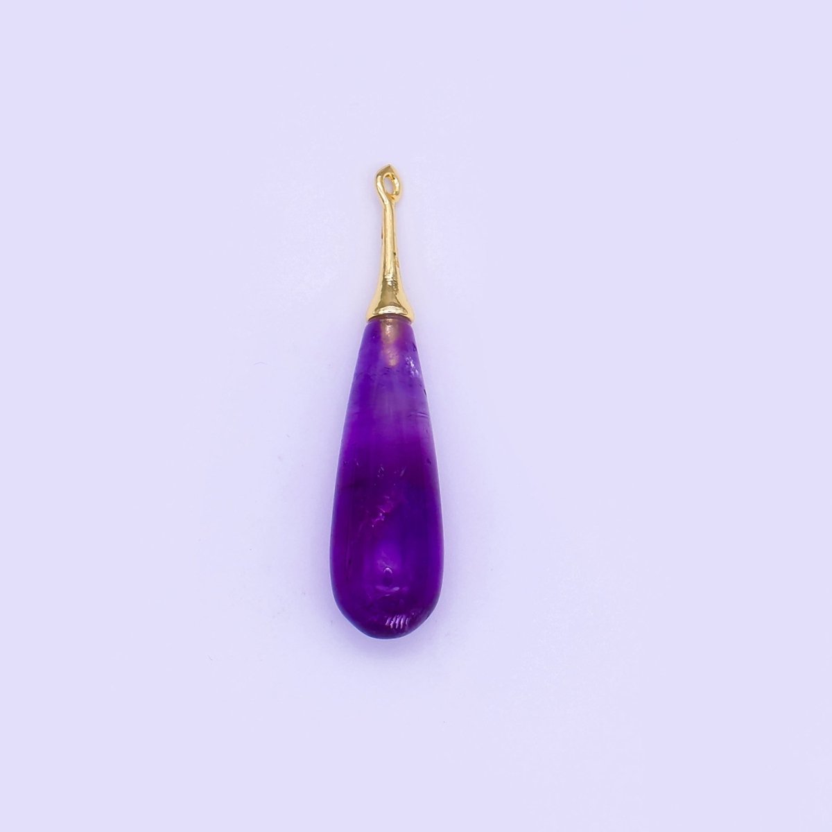 24K Gold Filled Natural Gemstone Teardrop Drop Pendant | N125 - N129 - DLUXCA