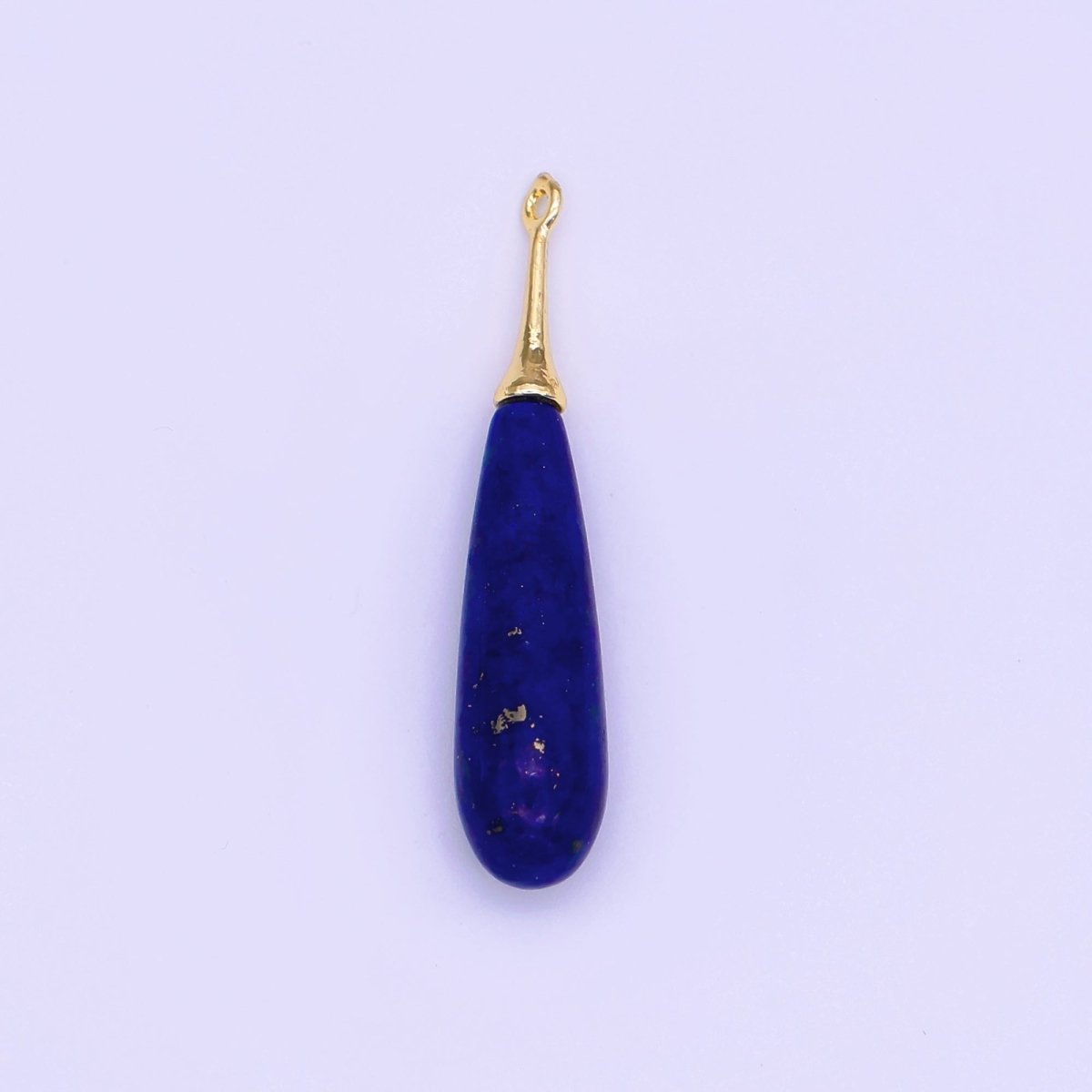24K Gold Filled Natural Gemstone Teardrop Drop Pendant | N125 - N129 - DLUXCA