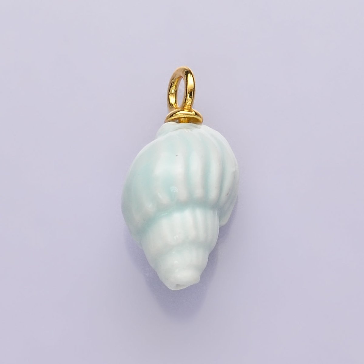 24K Gold Filled Nature Floral Mushroom Pet Sea Sell Ceramic Drop Charm - DLUXCA
